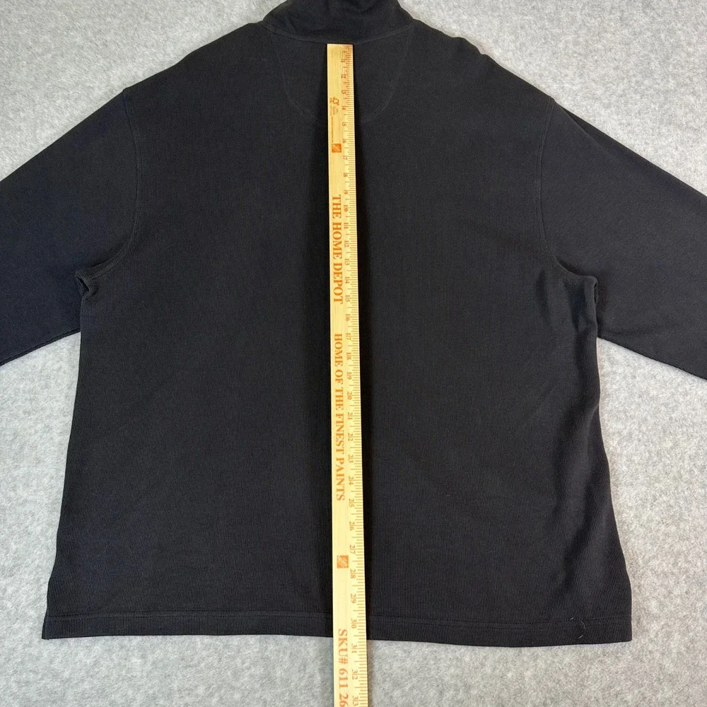 IZOD Mens XXL Black 1/4 Zip Pullover Ribbed Cotton Mock Neck Sweater 2XL NWT New